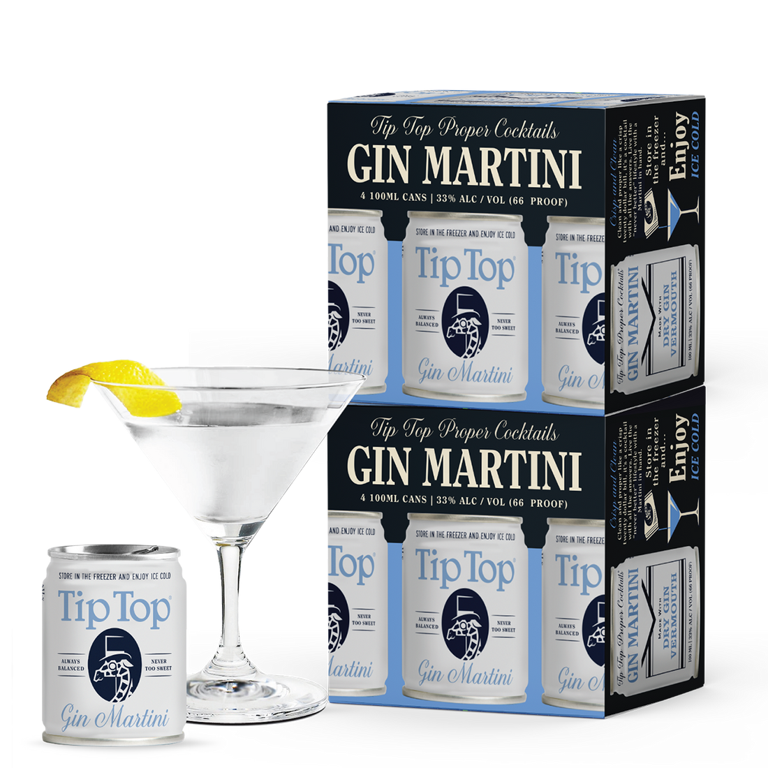 Tip Top Cocktails Gin Martini – Ready-to-Drink Canned Cocktail, 100mL